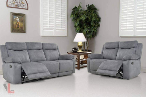 Volo Gray Reclining Sofa and Loveseat Set-Wholesale Furniture Brokers
