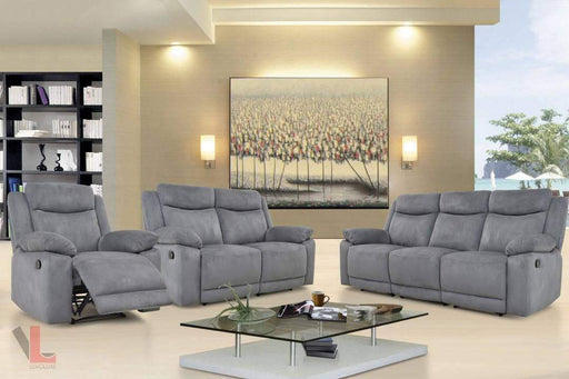Volo Gray Reclining Sofa, Loveseat, and Chair Set-Wholesale Furniture Brokers