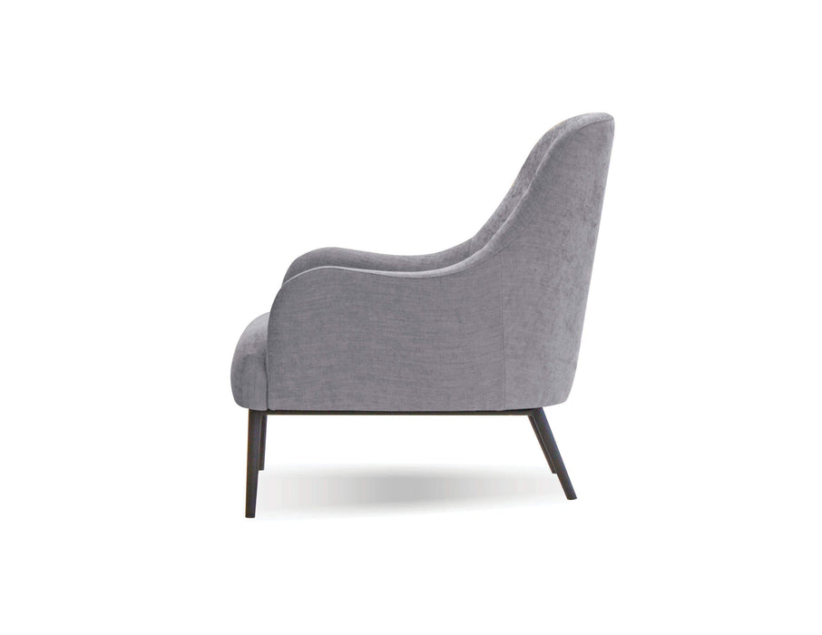 Mobital Accent Chair Light Gray Swoon Lounge Chair with Black Power Coated Steel- Available in 2 Colors