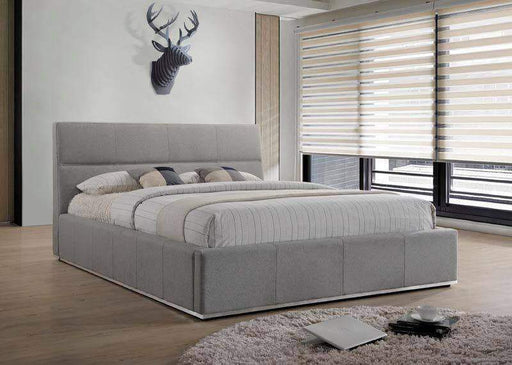 Reve Platform Bed in Gray Fabric