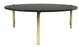 Mobital Coffee Table 23" / Black Atlas 23" Round Coffee Table Black Spanish Nero Marquina Marble with Gold Polished Brass Frame