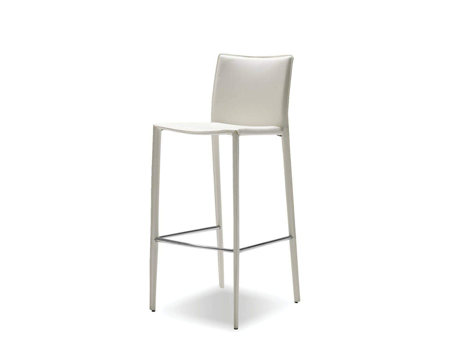 Mobital Counter Stool White Zak Counter Stool Full Leather Wrap Set of 2 - Available in 3 Colors