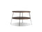 Mobital End Table Large 24" Double Decker End Table American Walnut Veneer Tops with Polished Stainless Steel Frame