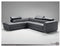 Mobital Leather Sectional Dark Gray Icon Left Hand Chaise Sectional Black Premium Leather with Side Split - Available in 3 Colors
