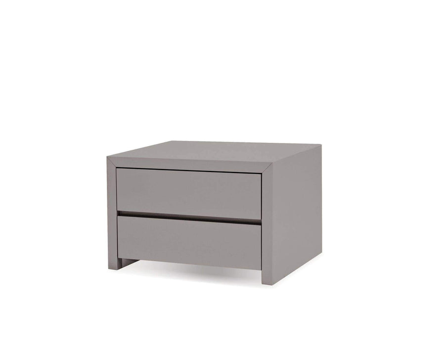 Mobital Nightstand Gray Blanche 2 Drawer Night Table High Gloss Stone - Available in 2 Colors