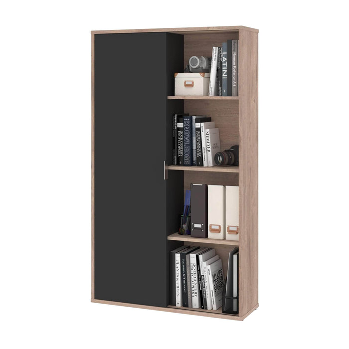 Modubox Bookcase Aquarius Storage Unit with 8 Cubbies in Rustic Brown & Graphite