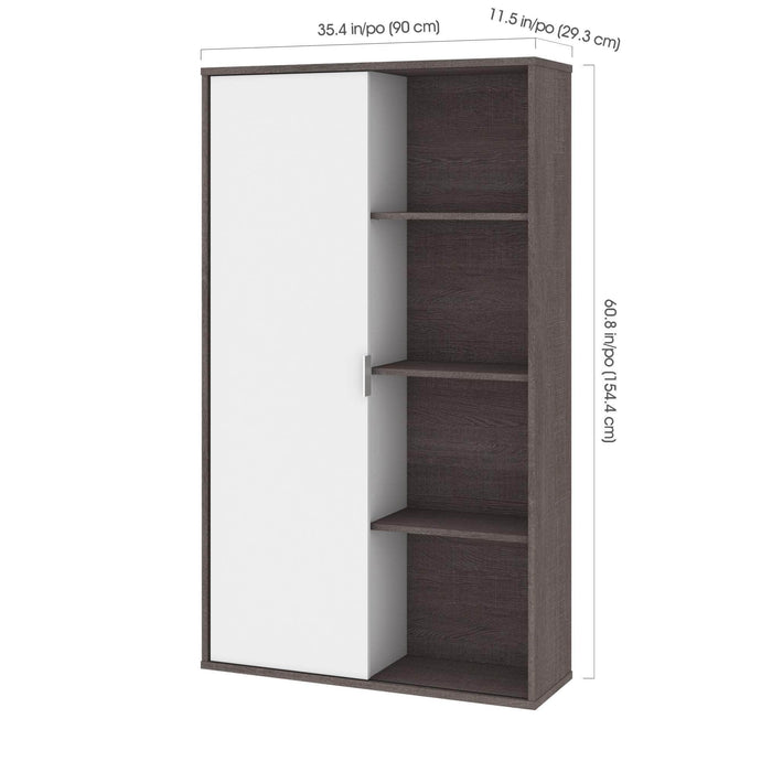 Modubox Bookcase Aquarius Storage Unit with 8 Cubbies in Bark Gray & White