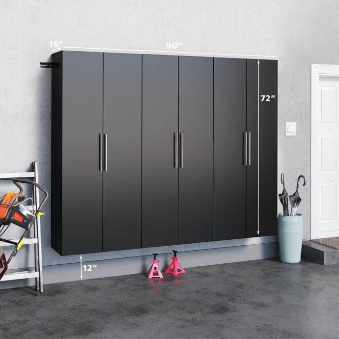 Modubox Cabinet Black HangUps 90" Storage Cabinet 3 Piece Set J - Available in 2 Colors