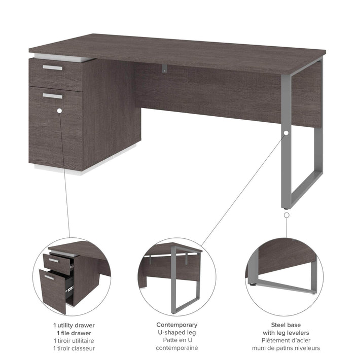 Aquarius Desk with Single Pedestal - Available in 4 Colors