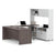 Modubox Desk Bark Gray & White Pro-Linea U-Shaped Desk with Hutch - Available in 2 Colors