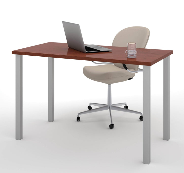 Modubox Desk Bordeaux Universel 24“ x 48“ Table Desk with Square Metal Legs - Available in 10 Colors