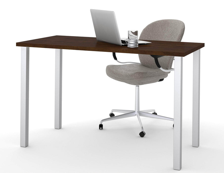 Modubox Desk Chocolate Universel 24“ x 48“ Table Desk with Square Metal Legs - Available in 10 Colors