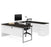 Modubox Desk Deep Gray & Black Pro-Concept Plus U-Shaped Desk with Pedestal - Available in 2 Colors