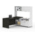 Modubox Desk Deep Gray & White Pro-Linea L-Shaped Desk with Hutch - Available in 2 Colors