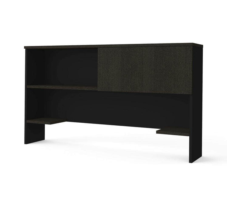 Modubox Desk Hutch Deep Gray & Black Pro-Concept Plus Desk Hutch with Sliding Door - White & Deep Gray
