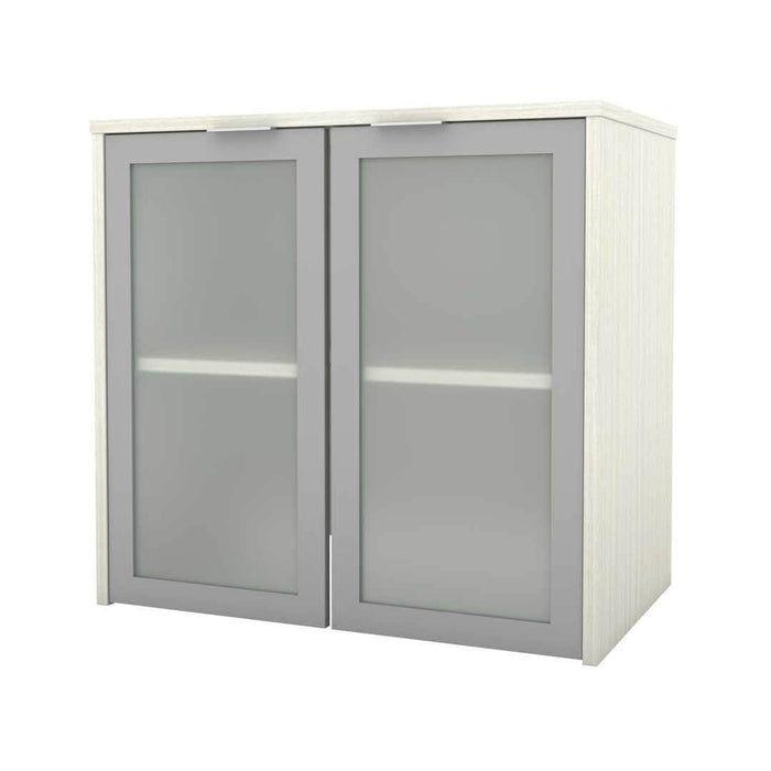 Modubox Desk Hutch White Chocolate i3 Plus Desk Hutch with Frosted Glass Doors - Available in 4 Colors
