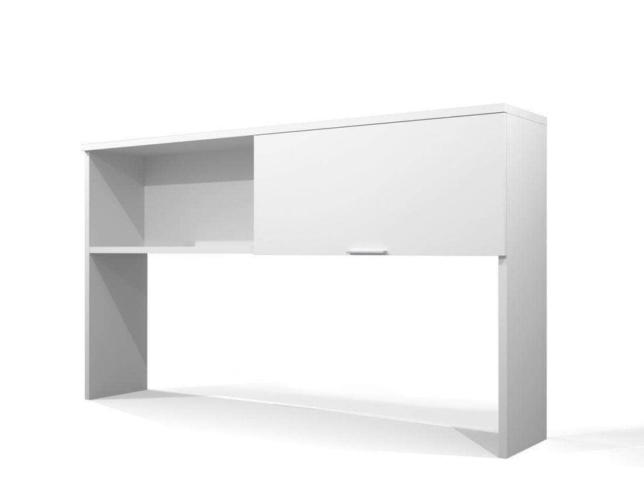 Modubox Desk Hutch White Pro-Linea Desk Hutch with Doors in Bark Gray