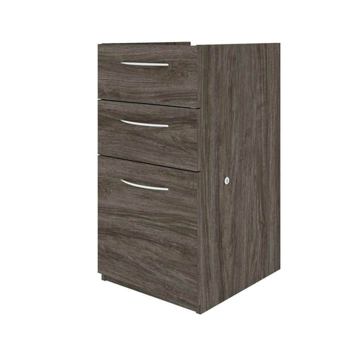 Modubox Desk Pedestal Walnut Gray Embassy Add-On Pedestal with 3 Drawers - Available in 2 Colors