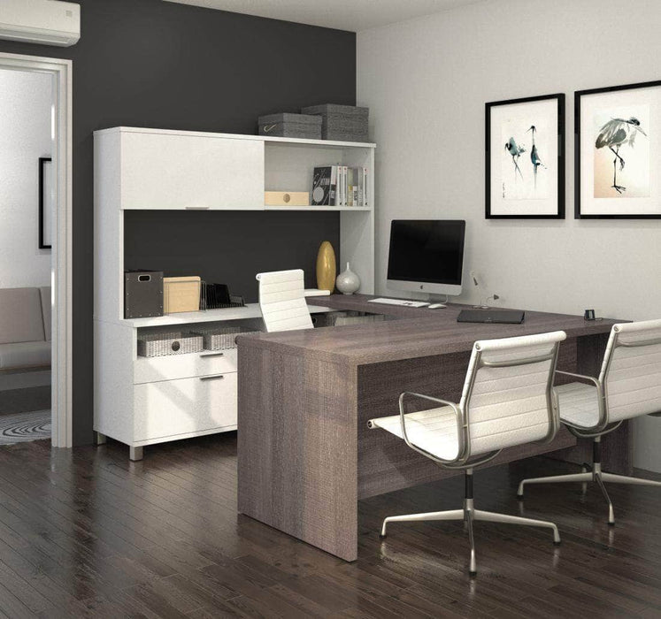 Modubox Desk Pro-Linea U-Shaped Desk with Hutch - Available in 2 Colors