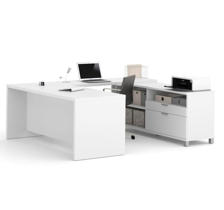Modubox Desk White Pro-Linea U-Shaped Desk - Available in 3 Colors