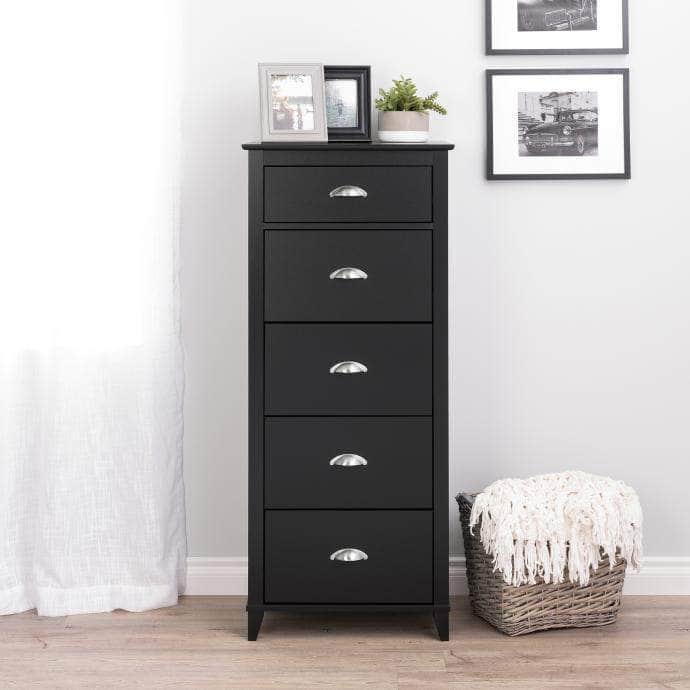 Modubox Drawer Chest Black Yaletown 5-Drawer Tall Chest - Multiple Options Available