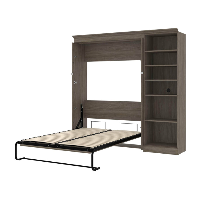 Modubox Full Murphy Bed Walnut Gray Evolution Full Murphy Wall Bed and One Storage Unit - Available in 2 Colors