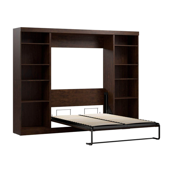 Modubox Murphy Wall Bed Chocolate Pur Full Murphy Bed with 2 Storage Units (109W) - Available in 3 Colors