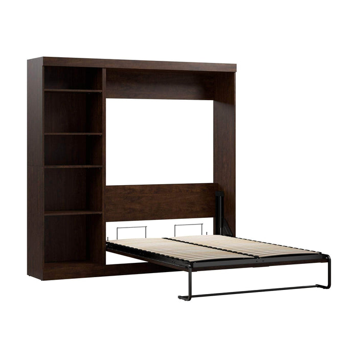 Modubox Murphy Wall Bed Chocolate Pur Full Murphy Full Bed with Storage Unit (84W) - Available in 3 Colors