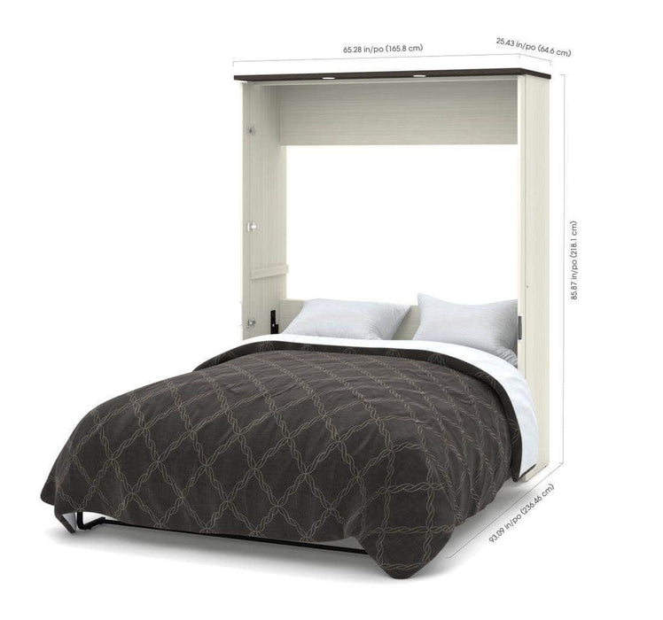 Modubox Murphy Wall Bed Lumina Queen Murphy Bed with Desk and 1 Storage Unit