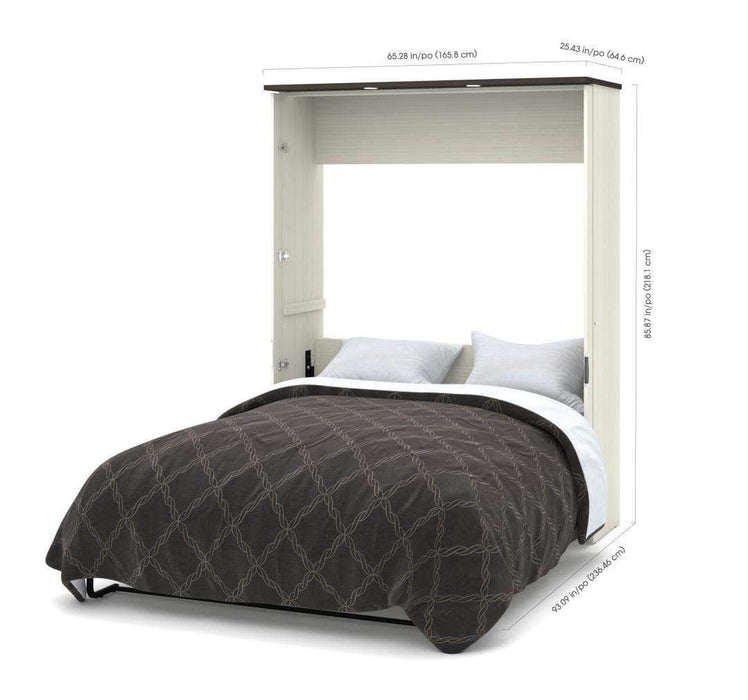 Modubox Murphy Wall Bed Lumina Queen Murphy Bed with Desk and 2 Storage Units