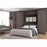 Modubox Murphy Wall Bed Nebula 115" Set including a Queen Wall Bed and Two Storage Units with Drawers - Bark Gray & White