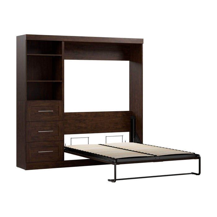 Modubox Murphy Wall Bed Pur Full Murphy Wall Bed and 1 Storage Unit with Drawers (84”) - Available in 3 Colors