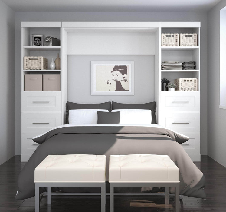 Modubox Murphy Wall Bed Pur Full Murphy Wall Bed and 2 Storage Units with Drawers (109W) - Available in 3 Colors
