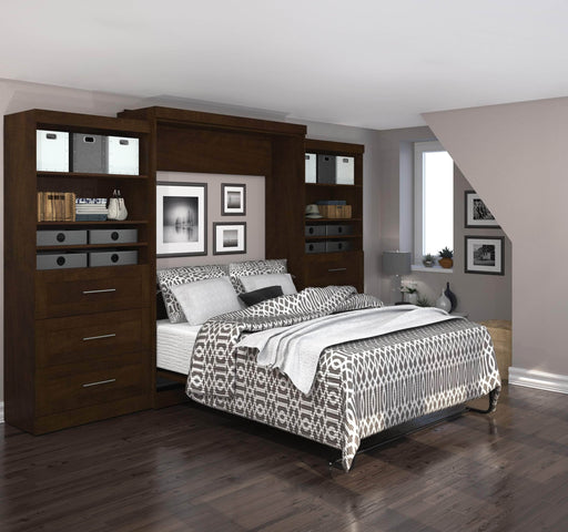 Modubox Murphy Wall Bed Pur Queen Murphy Wall Bed and 2 Storage Units with Drawers (136”) - Available in 2 Colors