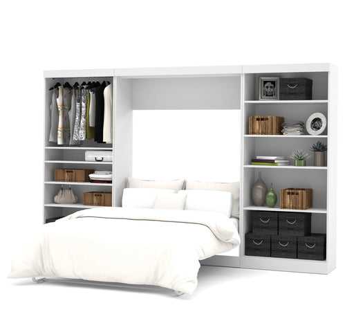 Modubox Murphy Wall Bed White Pur Full Murphy Wall Bed and 2 Storage Units (131”) - Available in 2 Colors