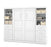 Modubox Murphy Wall Bed White Pur Full Murphy Wall Bed and 2 Storage Units with Drawers (109W) - Available in 3 Colors