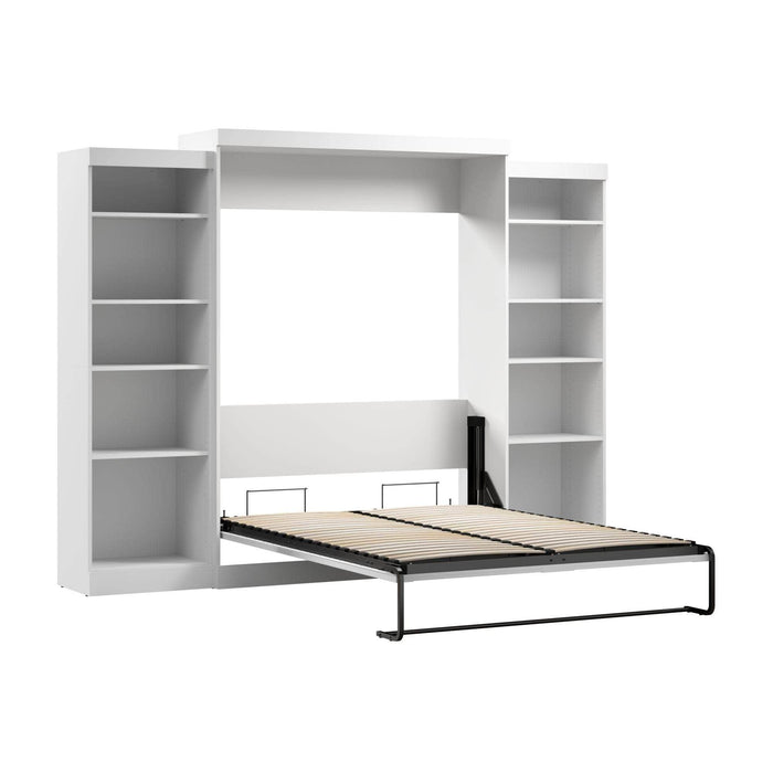 Modubox Murphy Wall Bed White Pur Queen Murphy Wall Bed and 2 Storage Units (115W) - Available in 3 Colors