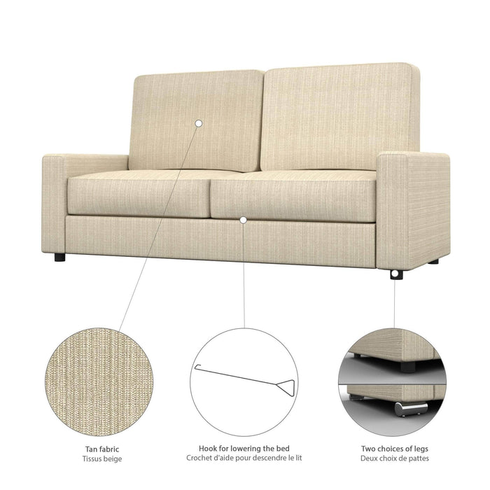 Modubox Sofa Universel Sofa for Queen Murphy Bed (No Backrest) - Available in 2 Colors