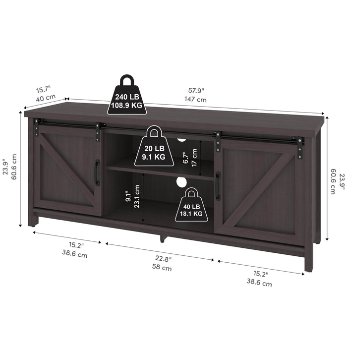 Bestar TV Stand Isida 58"W TV Stand - Available in 2 Colors