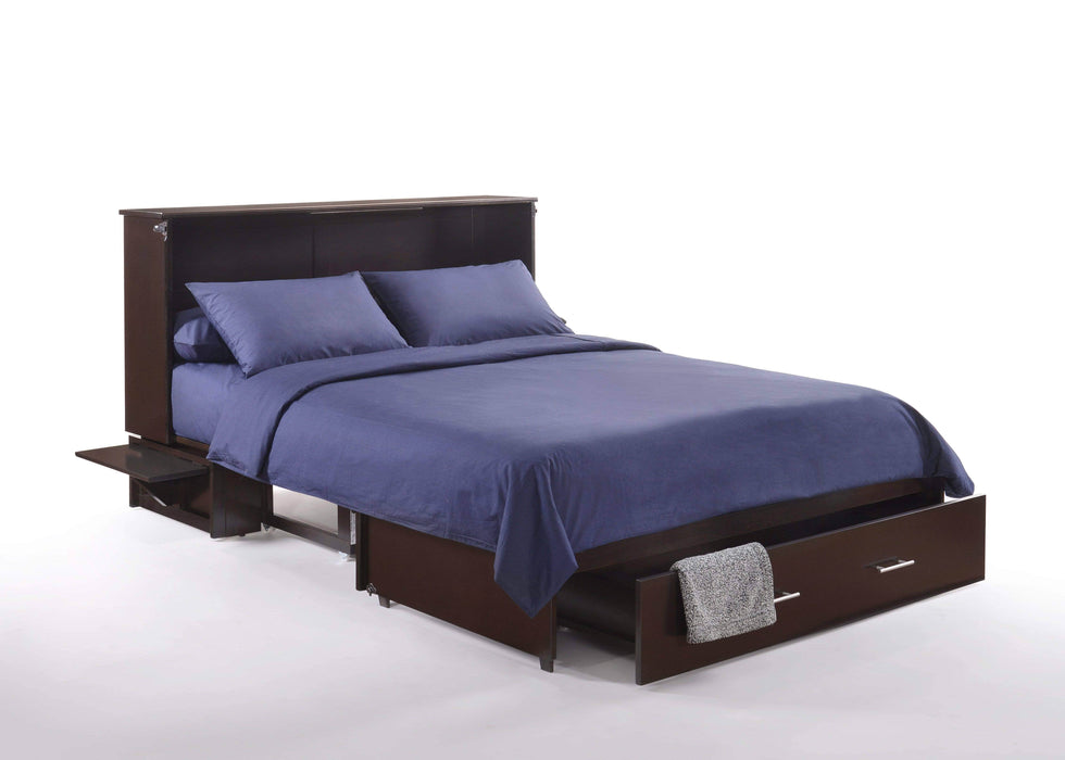 Night and Day Murphy Cabinet Bed Dark Chocolate Sagebrush Murphy Bed Cabinet with Queen Gel Memory Foam Mattress - Available in 2 Colours