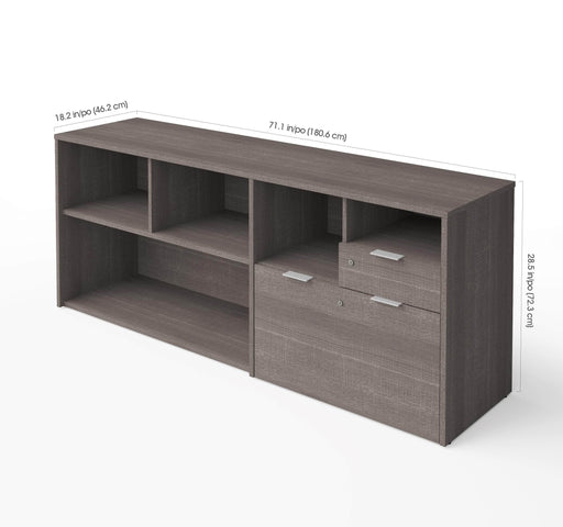 Bestar Bestar i3 Plus Credenza with two drawers - Bark Gray