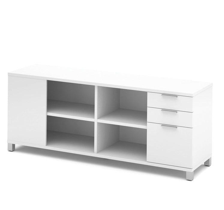 Pro-Linea Credenza with Three Drawers - White