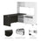 Bestar Bestar Pro-Linea L-shaped desk with hutch - Deep Gray & White