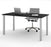 Bestar Black Table Desk with Square Metal Legs - Available in 9 Colors