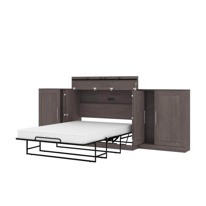 Bestar Cabinet Bed Bark Gray Pur Full Cabinet Bed with Mattress and 2 36″ Storage Units - Available in 3 Colors