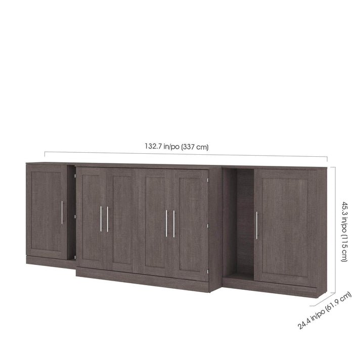 Bestar Cabinet Bed Pur Full Cabinet Bed with Mattress and two 36″ Storage Units - Available in 3 Colors