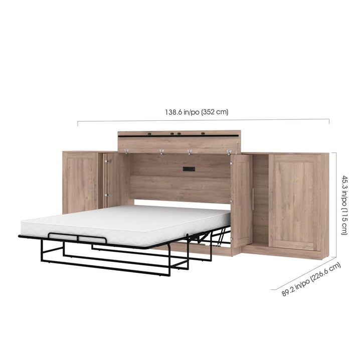 Bestar Cabinet Bed Pur Queen Cabinet Bed with Mattress and 2 36″ Storage Units - Available in 3 Colors