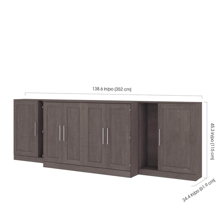 Bestar Cabinet Bed Pur Queen Cabinet Bed with Mattress and two 36″ Storage Units - Available in 3 Colors