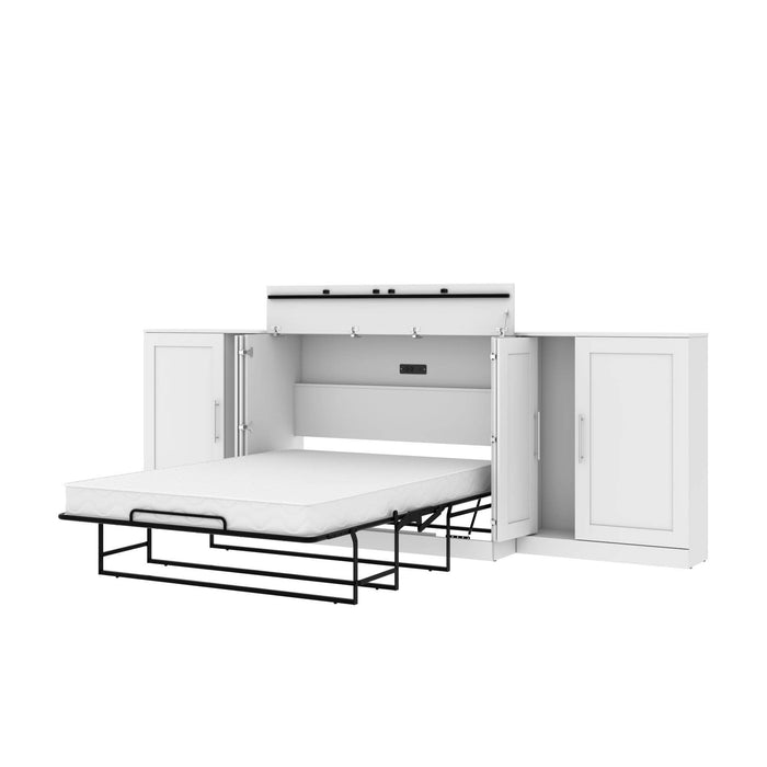 Bestar Cabinet Bed White Pur Full Cabinet Bed with Mattress and 2 36″ Storage Units - Available in 3 Colors
