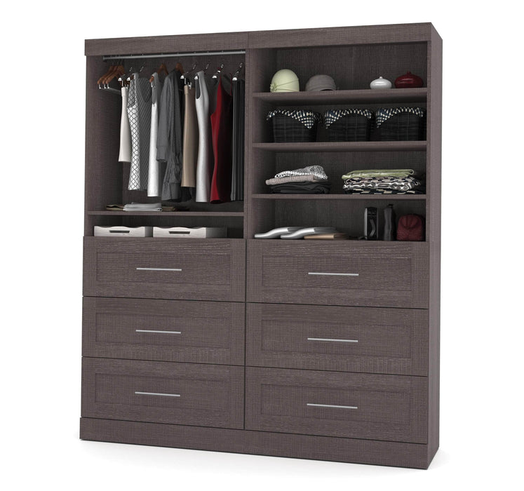 Bestar Closet Organizer Bark Gray Pur 72” Closet Organizer - Available in 4 Colors